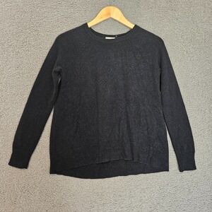 Garnet Hill Sweater XS Crew Neck 100% Cashmere Knit Quiet Luxury Minimalist